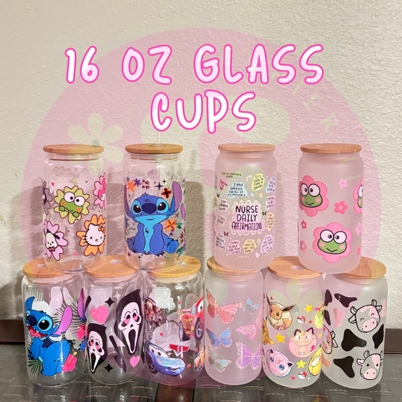 Glass Cups (Only one cup available per design)
