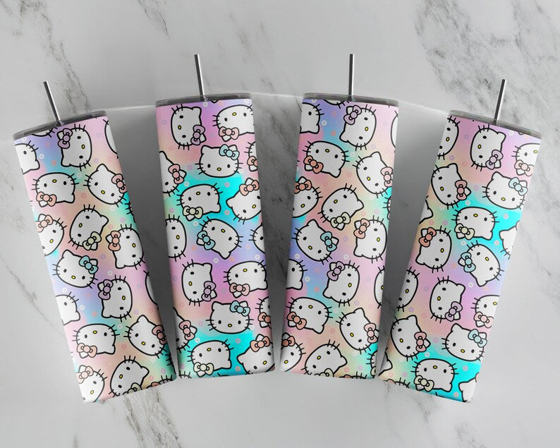 29+ Kawaii Kitty tumbler design, 20 oz straight tumbler design